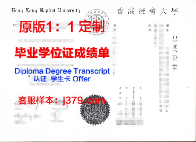 香港浸会大学的学士学位证