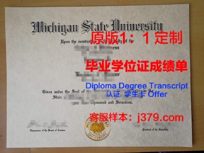 密歇根州立大学证书